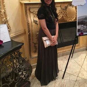 Olive green pleaded skirt